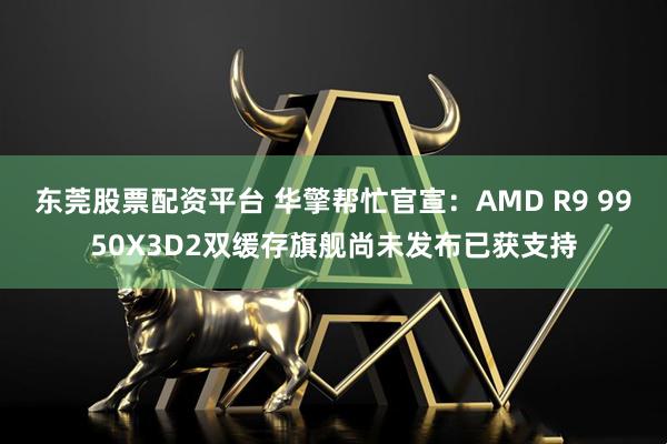 东莞股票配资平台 华擎帮忙官宣：AMD R9 9950X3D2双缓存旗舰尚未发布已获支持
